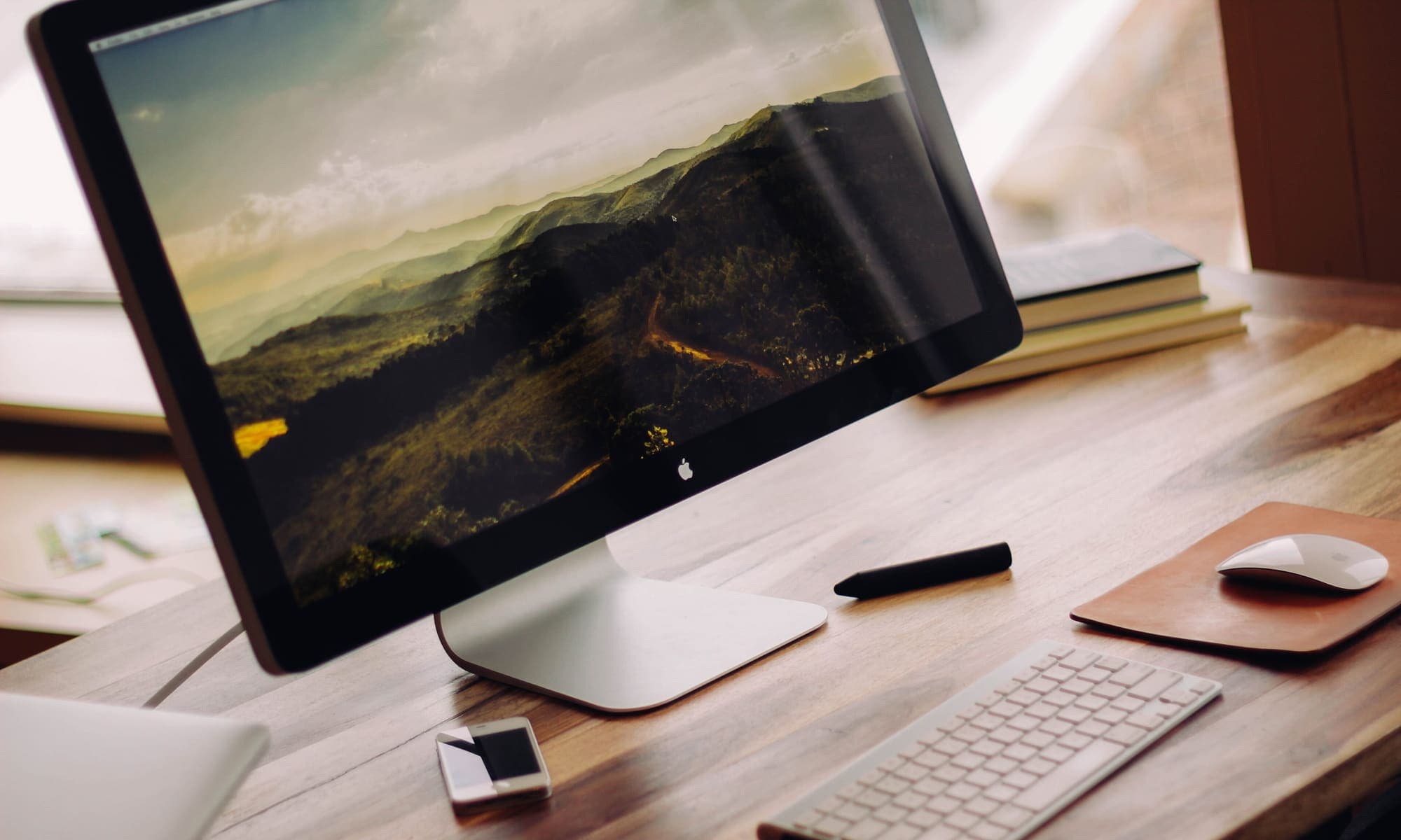 Developer workstation with multiple monitors